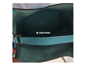 Pre-Owned Vibrant Turquoise Leather Tote Bag - 4