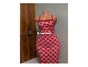 Modern Red & Pink Checkered Dress