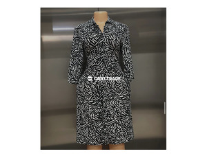 Monochrome Brushstroke Patterned Dress