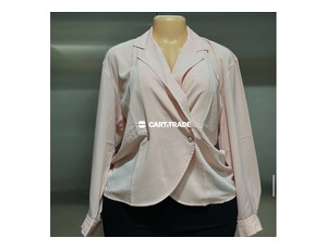 Light Pink Draped Button-Up Blouse