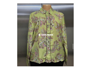 Artistic Light Green Button-Up Shirt with Intricate Patterns