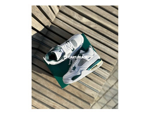 Air Jordan 4 Retro White and Green Sneakers - 2