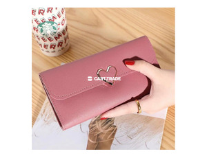 Stylish Pink Wallet with Heart Detail