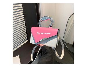 Trendy Pink & white Mini Bag with Heart Handle