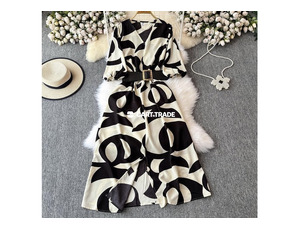 Black and White Abstract Pattern Dress