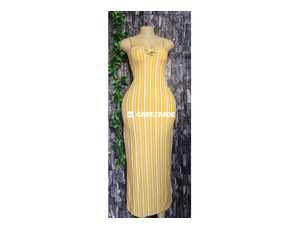 Yellow & White Striped Dress