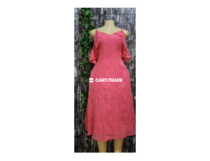 Chic Pink Off-Shoulder Flared Dress
