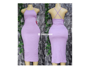 Light Purple Sleeveless Cross-Back Dress