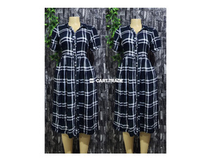 Black and White Checkered Button-Down Dress
