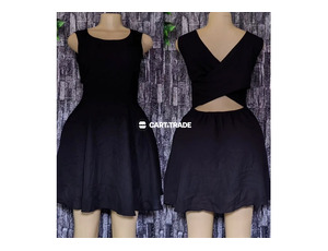 Crisscross Back Black Dress