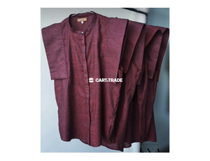Maroon Accent Sleeve Linen Shirt