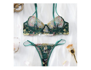 Green floral lingerie