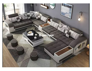 MODERN SMART LUXURY LIVING ROOM U SHAPED SOFA