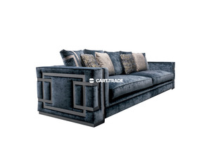 MODERN 2 SEATER BLUE GREY VELVET