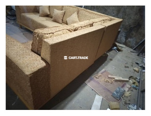 MODERN ORANGE FABRICS L SHAPED LIVING SOFA