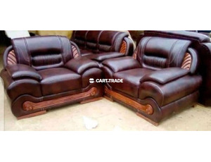 SEMI LEATHER LIVING ROOM SOFA