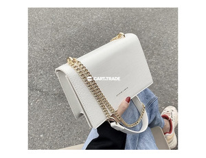 White Leather Chain Strap Bag