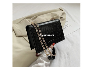 CHARLES & KEITH black crocodile-textured handbag