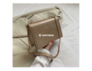 CHARLES & KEITH beige crocodile-textured handbag