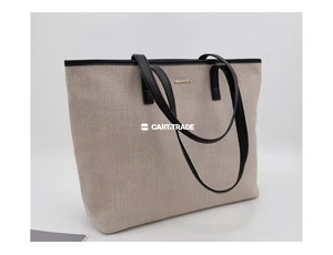 MANGO beige tote bag