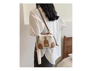 Beige & Brown Bucket Bag