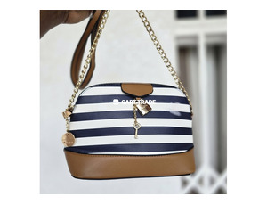 Pre-Owned Aldo Navy & White Stripe Crossbody Bag