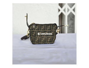 Pre-Owned FENDI Zucca Canvas Vanity Pouch Crossbody Bag