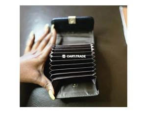 Black Leather Card Holder Wallet - 2