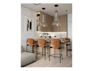 Luxury orange Soft Cushion Restaurant, Dinning Room Furniture - 2