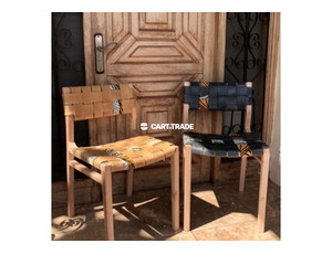 Grevillea, Leather and Kitenge Chair