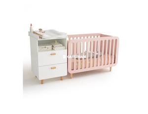 MDF SIMPLE CRIB WITH BACK DRAWERS