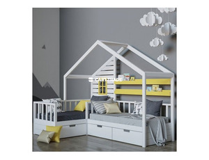 TWIN KIDS BED IN HOUSE SHAPE
