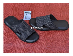 Black & Grey Woven Slippers