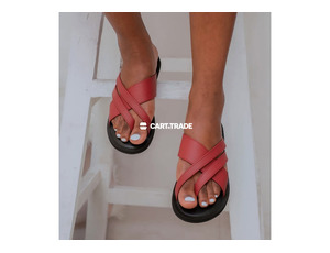 Bold Red Crisscross Sandals