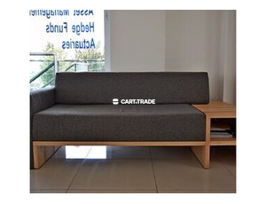 White Eucalyptus and Partly Upholstered Sofa