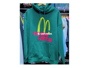 Vibrant Green Hoodie with Unique Graphic Design