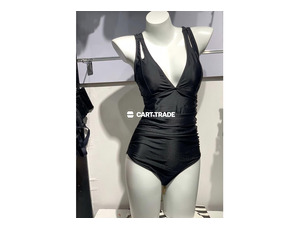 Black Ruched One-Piece Swimsuit