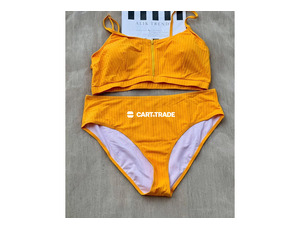 Yellow Zipper Bikini Set
