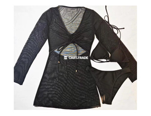 Black Mesh Bikini & Cover-Up Set