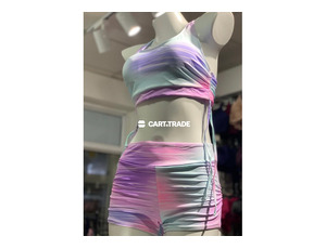Pastel Gradient Ruched Two-Piece Set