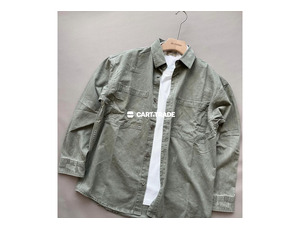 Green Distressed Button-Up Shirt