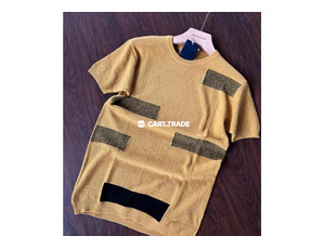Mustard Yellow Sweater with Black Patch Design