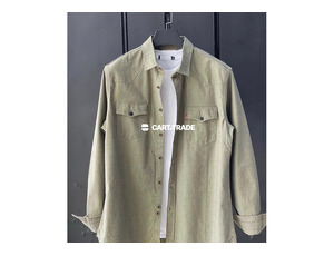 Grey Button-Up Shirt with Chest Pockets