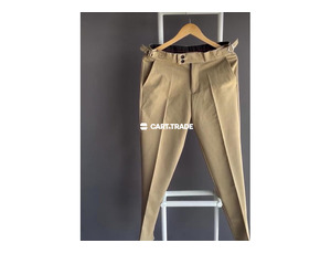 Beige Pleated Trousers