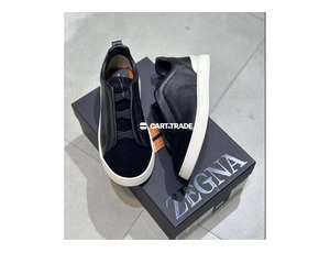 ZEGNA Black Leather & Suede Sneakers
