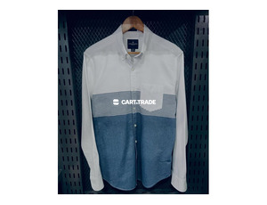 American Eagle Color-Blocked Button-Up Shirt