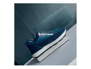 Dark Blue Leather & Suede Sneaker