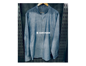 Blue Long-Sleeve Button-Up Shirt