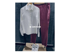 M&S White Shirt & Maroon Trousers Outfit Collection