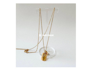 Gold Pendant Necklace with Gemstone Ring – Personalized Elegance" - 2